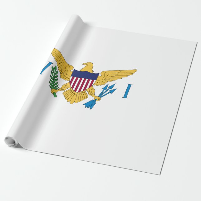 US Virgin Islands flag Wrapping Paper (Unrolled)