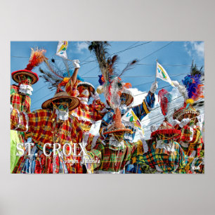 US Virgin Islands Flags Moko Jumbies Caribbean Poster