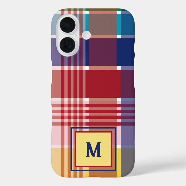 US Virgin Islands Madras Monogram Personalise  Case-Mate iPhone Case (Back)