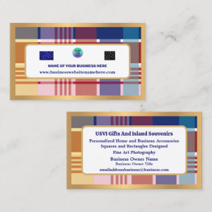 US Virgin Islands Madras Plaid Caribbean Custom Business Card