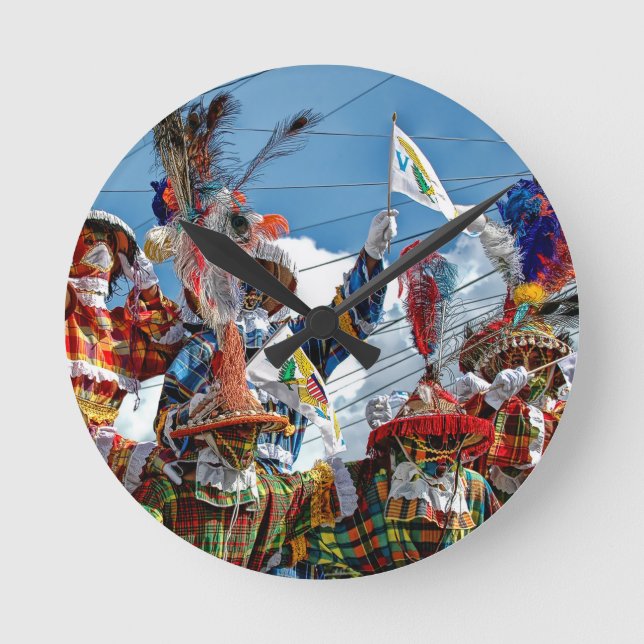 US Virgin Islands Moko Jumbies St. Croix USVI Round Clock (Front)