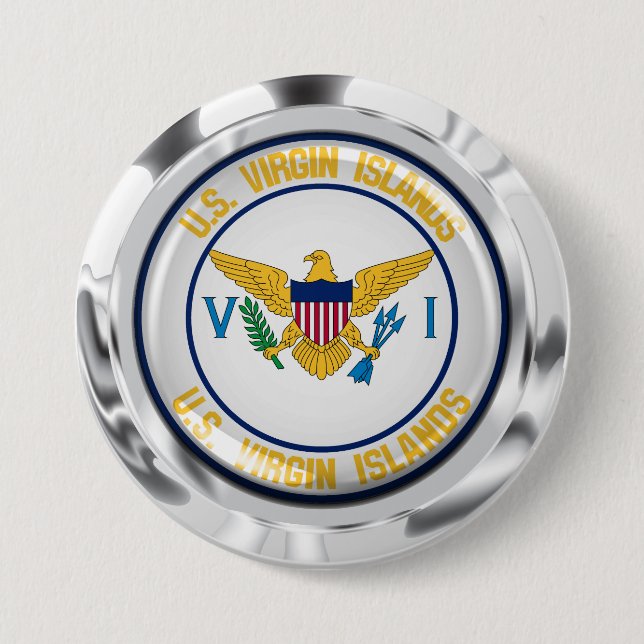 US Virgin Islands Round Emblem 7.5 Cm Round Badge (Front)
