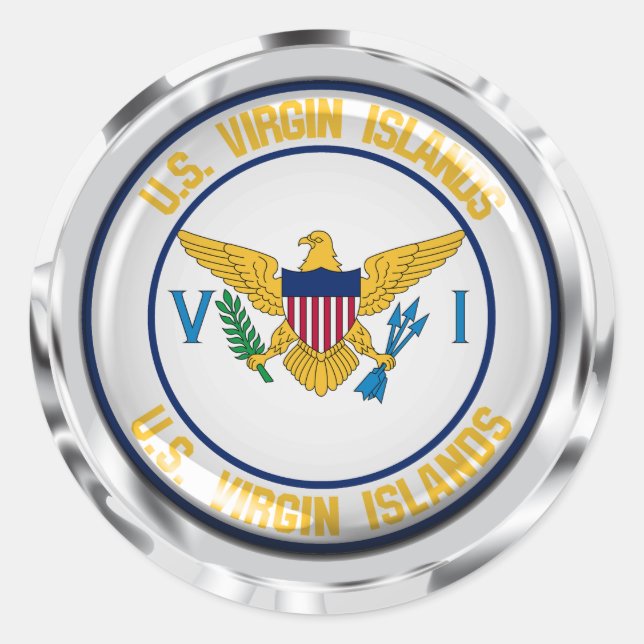 US Virgin Islands Round Emblem Classic Round Sticker (Front)