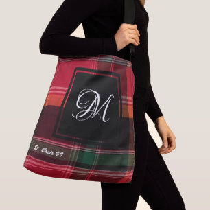 US Virgin Islands St. Croix Madras Monogram Custom Crossbody Bag