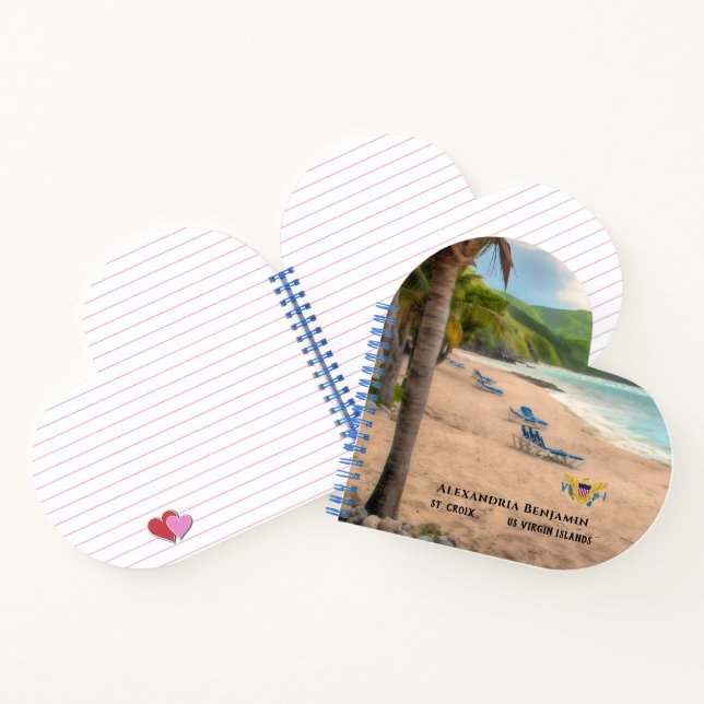 US Virgin Islands St. Croix USVI Beach Ocean Notebook (Inside)