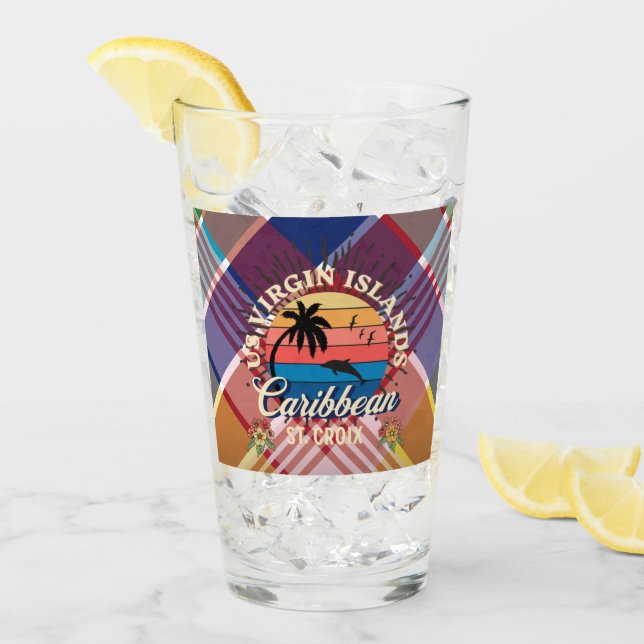 US Virgin Islands St. Croix USVI Madras Caribbean Glass (Front Ice)