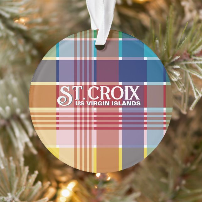 US Virgin Islands St. Croix USVI Madras Christmas Ornament (Tree)