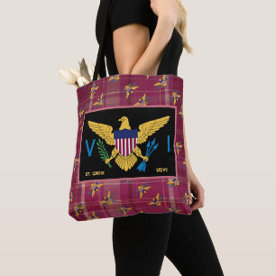 US Virgin Islands St. Croix USVI Madras Custom Tote Bag