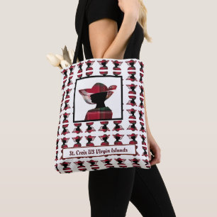 US Virgin Islands St. Croix USVI Madras Pattern Tote Bag