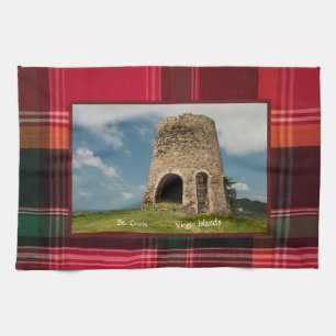 US Virgin Islands St. Croix USVI Sugar Mill Tea Towel