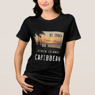 US Virgin Islands St. Croix USVI Sunset Tropical  Tri-Blend Shirt