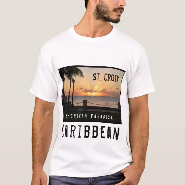 US Virgin Islands St. Croix USVI Tropic Sunset T-Shirt (Front)