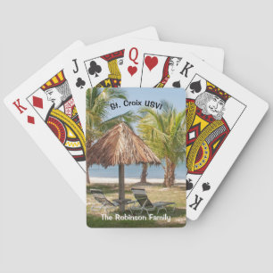 US Virgin Islands St. Croix USVI Tropical Palms Playing Cards