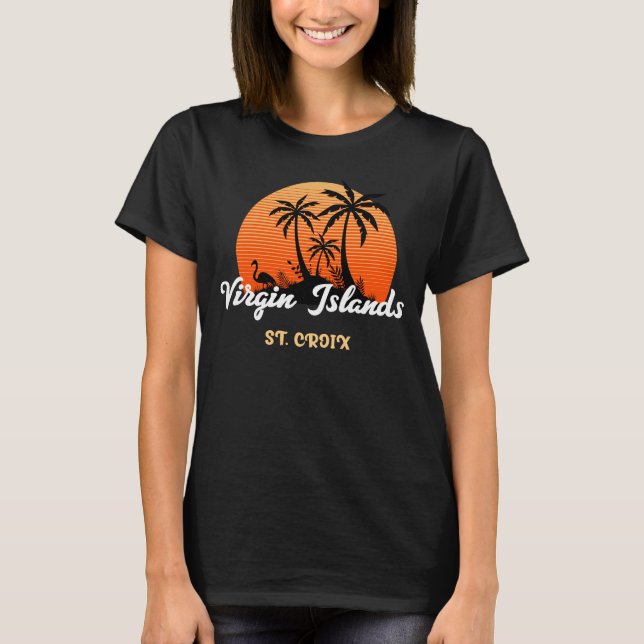 US Virgin Islands St. Croix USVI Tropical Sunset T-Shirt (Front)