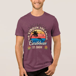 US Virgin Islands St. Croix USVI Tropical  Tri-Blend Shirt