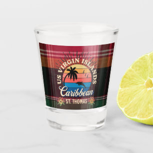 US Virgin Islands St. Thomas USVI Madras Caribbean Shot Glass