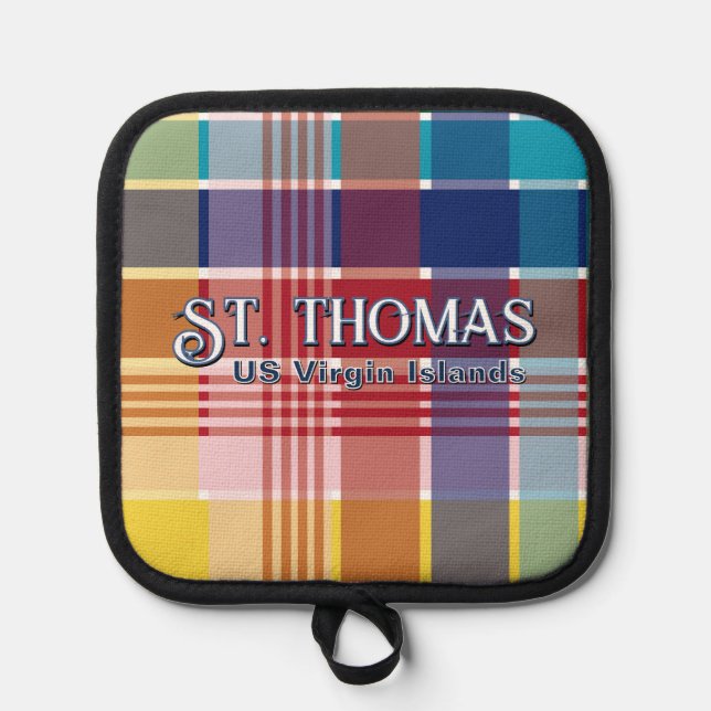 US Virgin Islands St. Thomas USVI Madras  Oven Mit Pot Holder (Front)