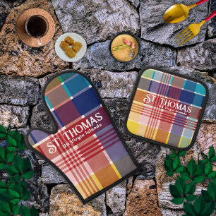 US Virgin Islands St. Thomas USVI Madras  Oven Mitt