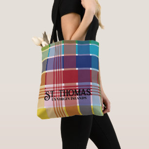 US Virgin Islands St. Thomas USVI Madras  Tote Bag