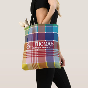 US Virgin Islands St. Thomas USVI Madras  Tote Bag