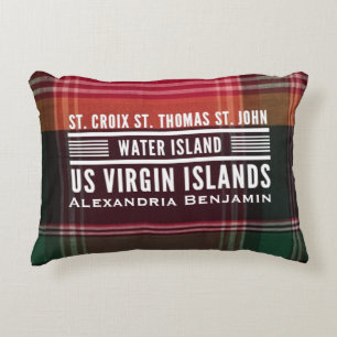 US Virgin Islands U.S. VI Madras Personalise Decorative Cushion