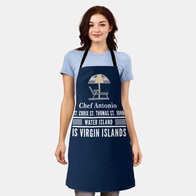 US Virgin Islands USVI Caribbean Personalise Apron (Worn)
