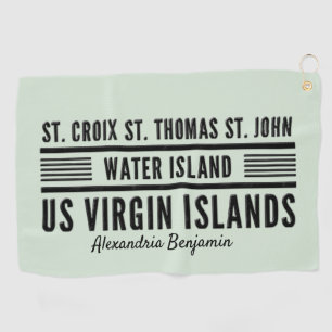 US Virgin Islands USVI Caribbean Personalise Golf Towel