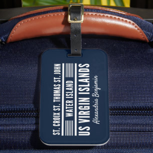 US Virgin Islands USVI Caribbean Personalise Luggage Tag