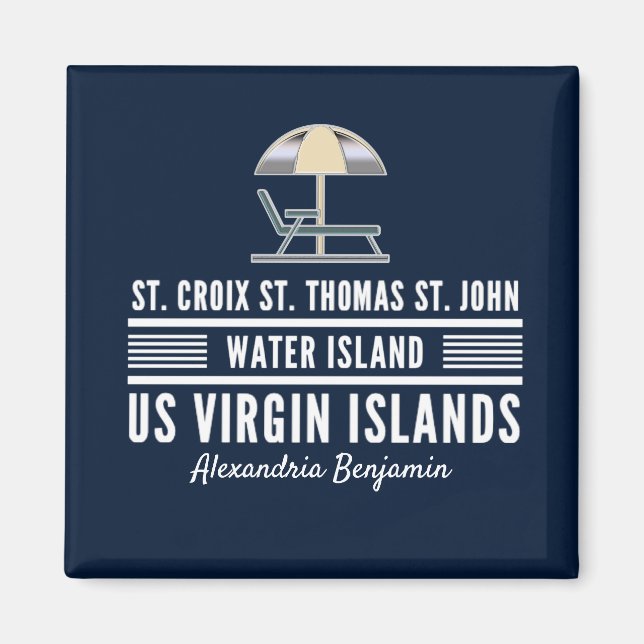 US Virgin Islands USVI Caribbean Personalise Magnet (Front)