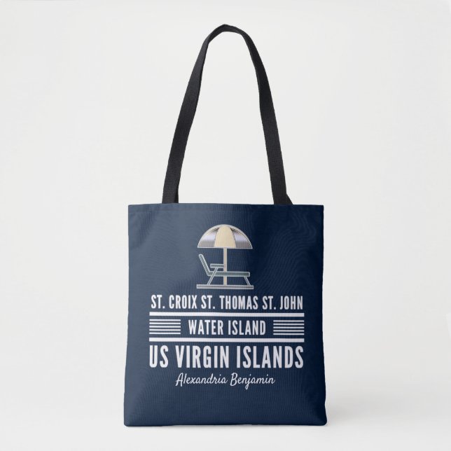 US Virgin Islands USVI Caribbean Personalise Tote Bag (Front)