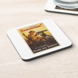 US War Bonds Ammunition WWI Propaganda Coaster