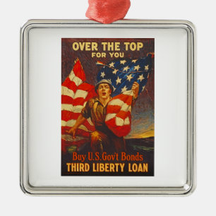 US War Bonds Third Liberty Loan WWI Propaganda Metal Tree Decoration
