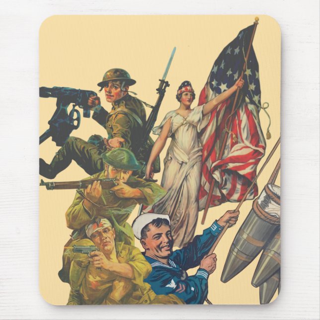 US WW1 propaganda poster mash-up Mouse Mat (Front)