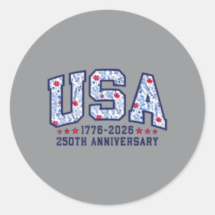 Usa 1776-2026 250th Anniversary 4th Of July Classic Round Sticker