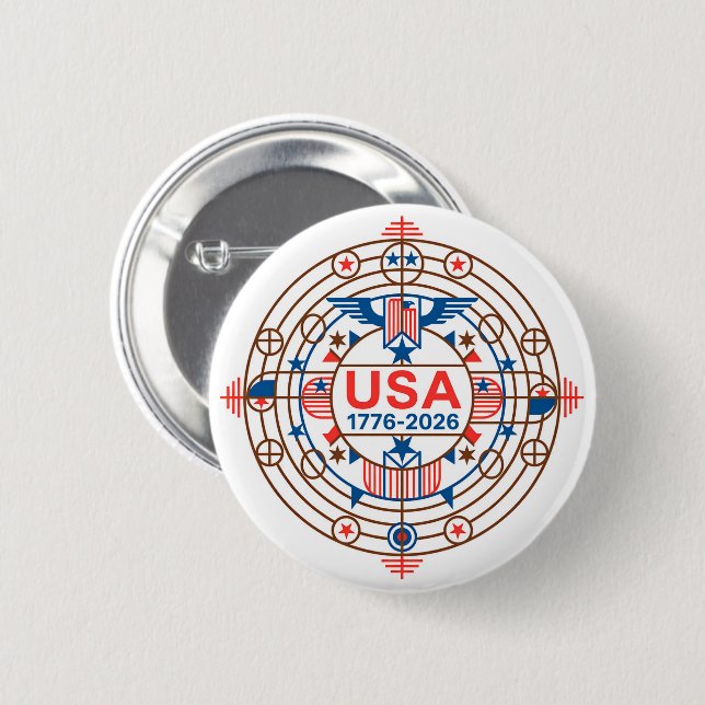 USA 1776-2026 6 CM ROUND BADGE (Front & Back)