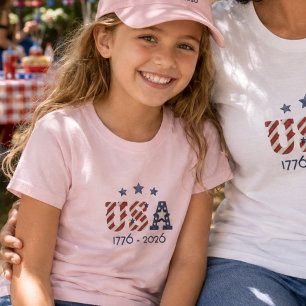 USA 1776 2026 American 250th Anniversary Pink T-Shirt