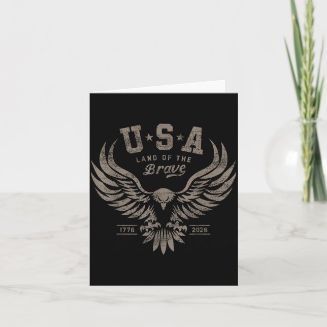 Usa 1776 2026 Anniversary Steel Gray  Card (Front)