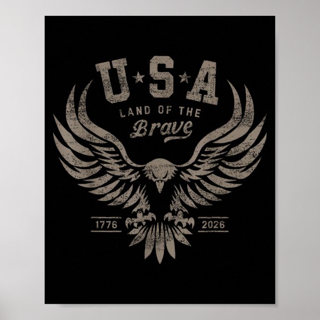 Usa 1776 2026 Anniversary Steel Gray  Poster (Front)