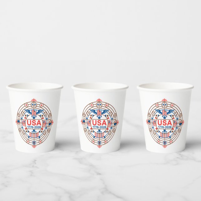USA 1776-2026 PAPER CUPS (Multi)