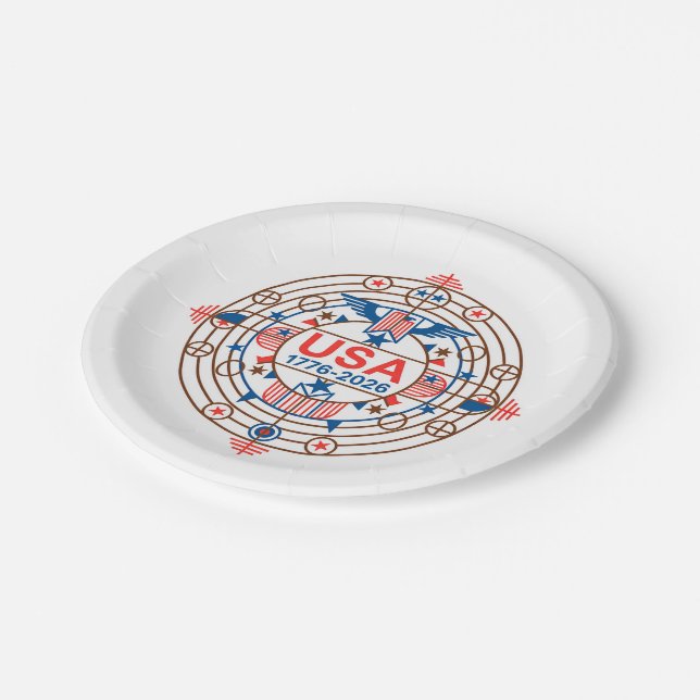 USA 1776-2026 PAPER PLATE (Angled)