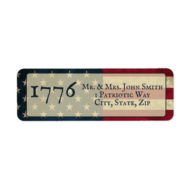  USA 1776 American Flag Return Address (Front)