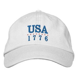 USA 1776 Patriotic  Embroidered Hat