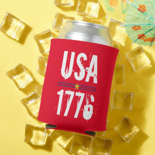 USA 1776 Patriotic Red  Can Cooler