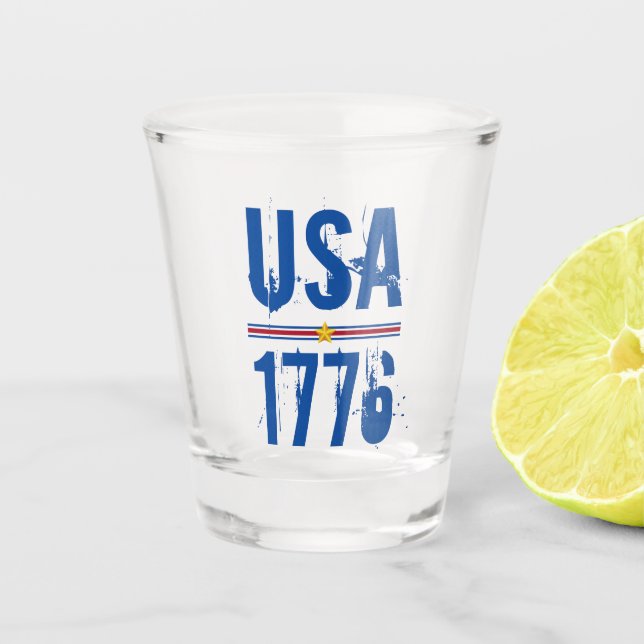 USA 1776 Patriotic Shot Glass (Front)