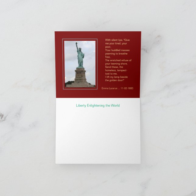USA 1895 $5 Liberty Half Eagle Note Card (Inside)
