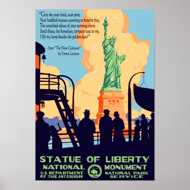 " USA: 1950er/heute NYC - Freiheitsstatue Reise Poster (Front)
