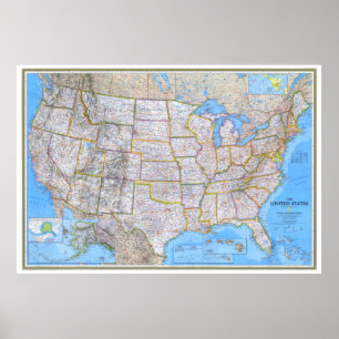 " USA: 1993/today - Detailed MAP ... Poster