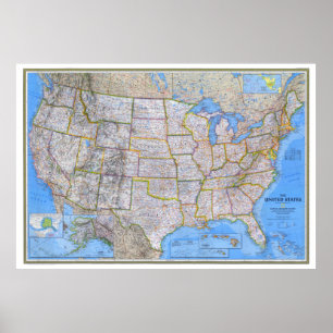 " USA: 1993/today - Detailed MAP ... Poster