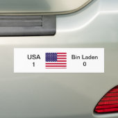 USA 1 vs Bin Laden 0 Bumper Sticker (On Car)