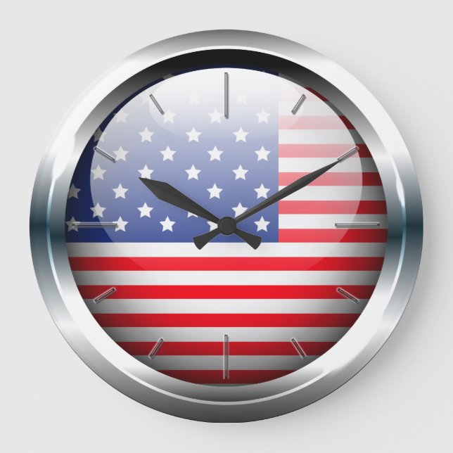 USA 1 Wall Clock (with options) (Front)